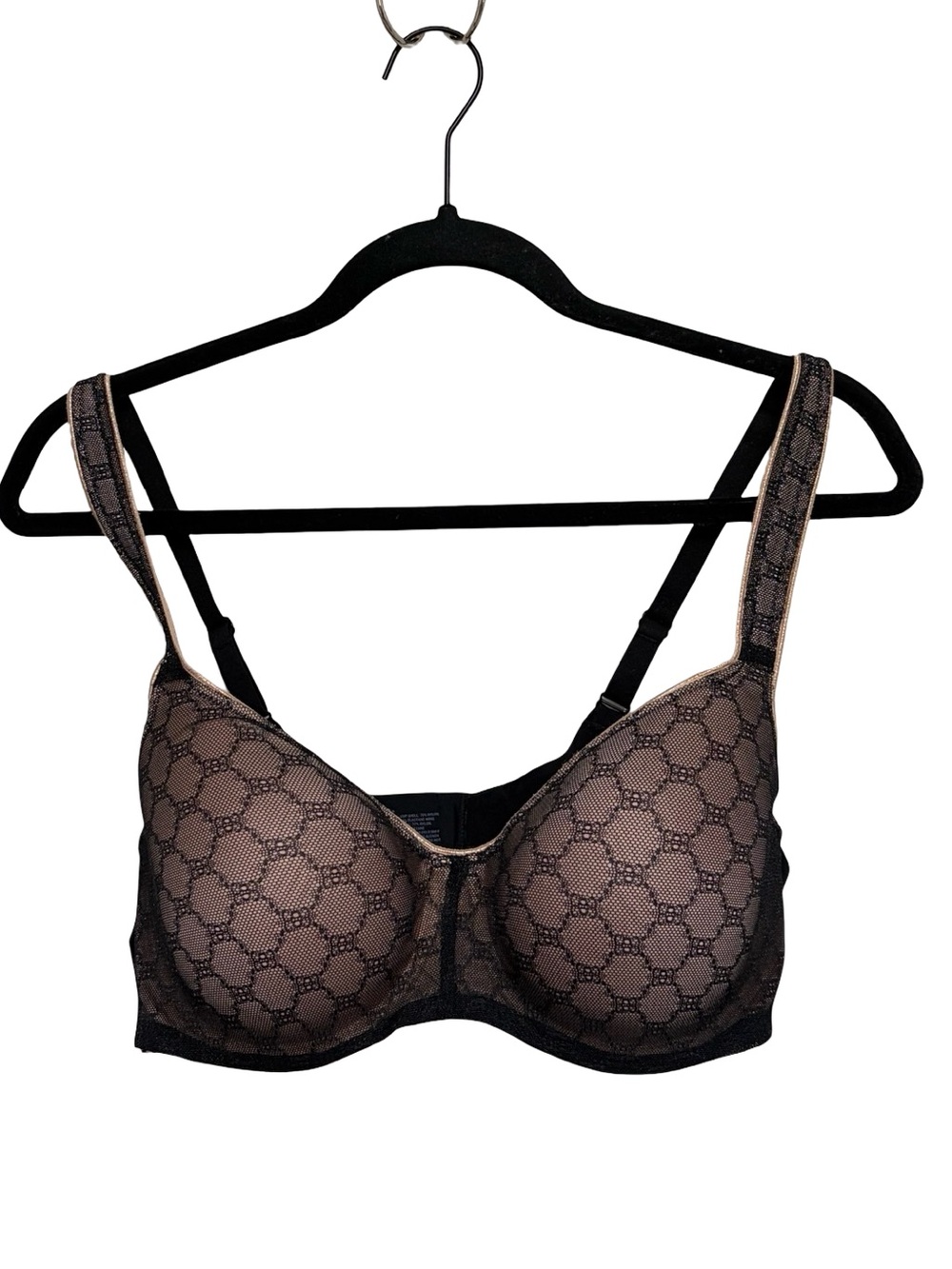 Soma Stunning Support Geo Lace Balconette Bra in Black Mesh - Size 38C